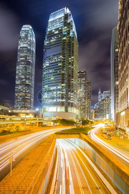 香港中央天际夜间图片