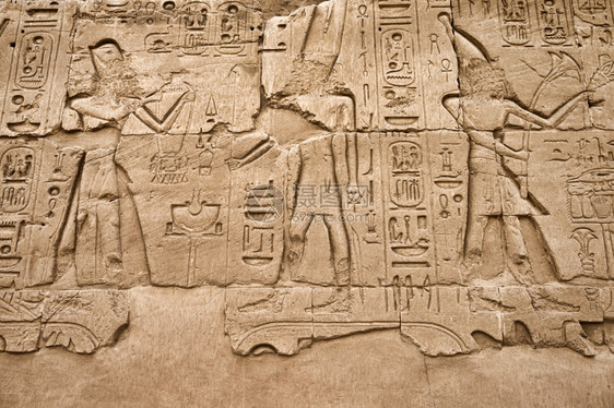 埃及卡纳克寺庙法老文明的比格字图片