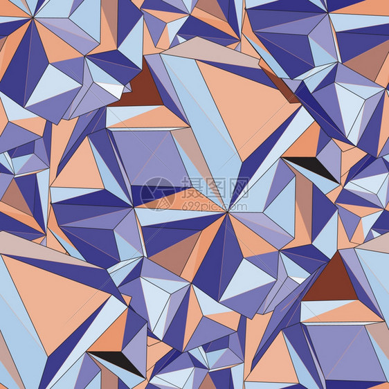 几何无缝背景晶体摘要3D多边形图案图片