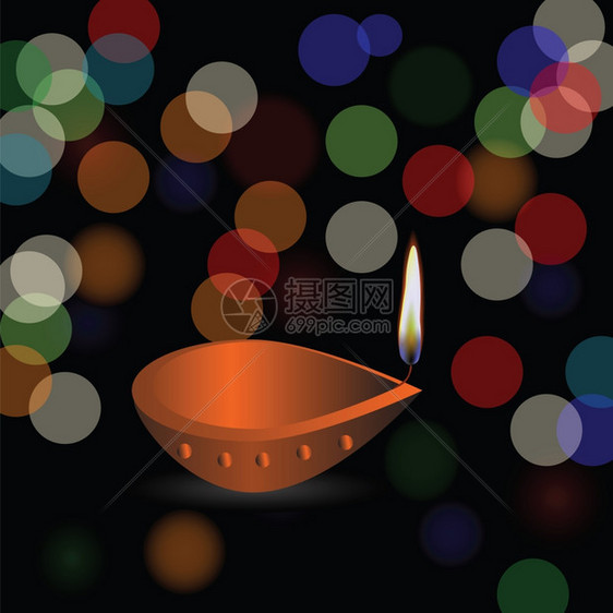 Diwali节日背景灯光模糊图片
