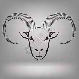 灰色背景上的山羊符号图片