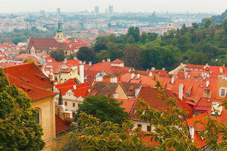 捷克布拉格老城上空中观察图片