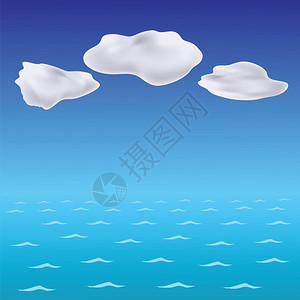 海浪背景云彩插图图片