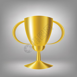 灰色背景的金色奖杯图片