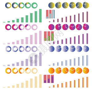 以白色背景上的图表显示色彩多的插图图片
