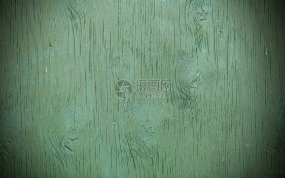 旧绿色木表面背景或纹理图片