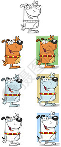 快乐的狗幸存卡通马斯科特字符收藏图片