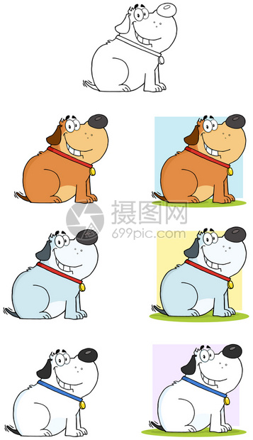 FatDog坐狗卡通马斯科特字符集图片
