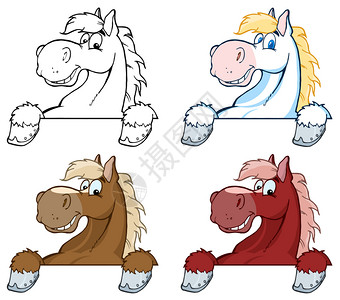 卡通可爱的马图片素材