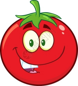 闪发光的番茄卡通马斯科特字符图片