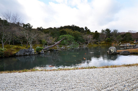 日本京都Tenryuji的美丽景色图片