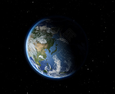 地球从空间到亚洲背景图片