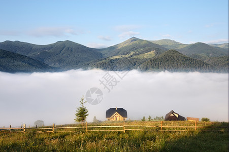 日晨山区农村景观图片