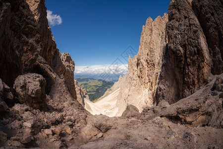 萨索隆戈山岩峰意大利多洛米人高清图片