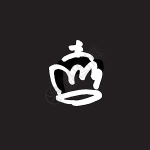 黑色色背景黑色上刻有笔王冠徽章插画