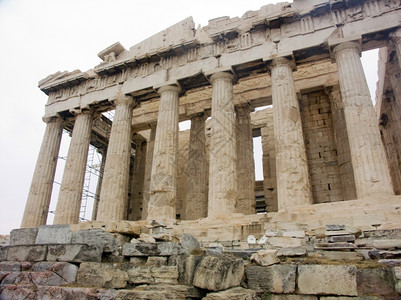 Achopolis的帕台宁神庙希腊雅典白色背景高清图片