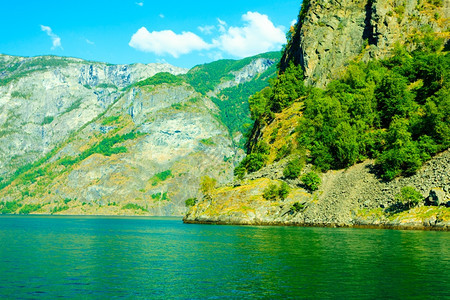 挪威斯堪的纳维亚山区和fjordSognefjord挪威斯堪的纳维亚图片