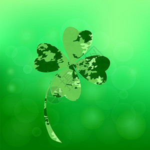 四叶三草爱尔兰shamrockStPatricksDay符号可用于您的设计绿色三叶草标签圣帕特里克和绿色背景上的一天三叶草图标图片