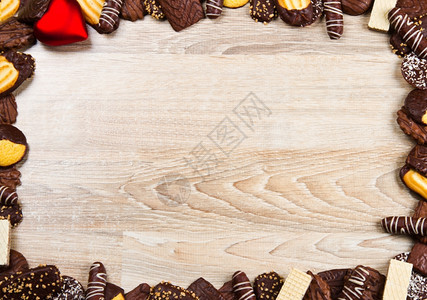 valentine日巧克力饼干和背景图片