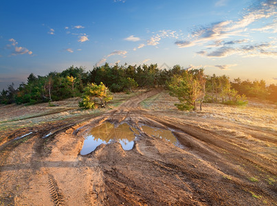 在通往山林的国公路上滑行图片