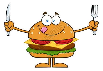 卡通可爱的汉堡人物形象图片