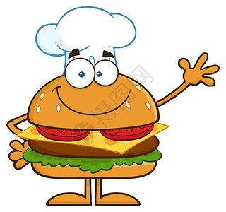 卡通可爱的汉堡人物形象图片