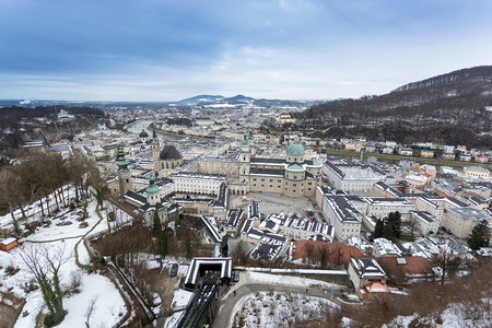 从Hohensalzburg城堡高塔上查看萨尔茨堡图片