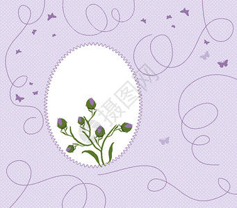 紫花纹框架图片