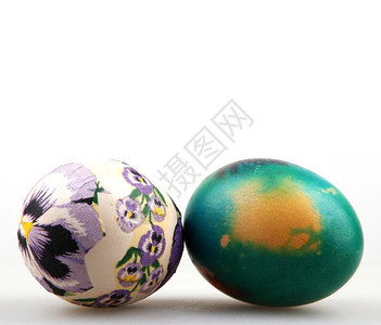 带花朵纹理和颜色不均匀的复活蛋背景图片