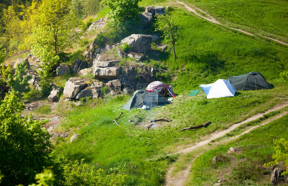 欧洲山露营照片图片