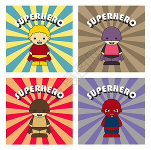 可编辑的超级英雄人物漫画矢量图形艺术设计插超级英雄人物漫画背景图片
