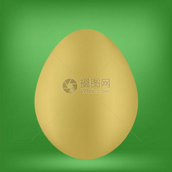 绿色背景上孤立的单一有机蛋图片