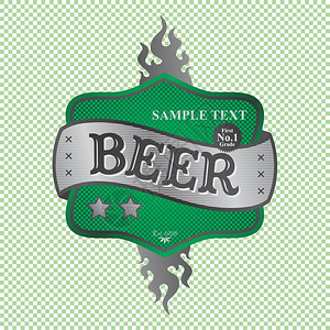 啤酒标签主题矢量图形艺术设计插图片