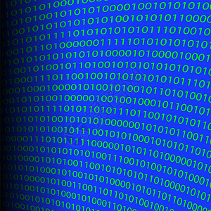 蓝背景上的二进制计算机代码图片