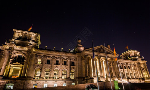 德国柏林帝大厦的夜景帝国大厦联邦议院的建筑图片