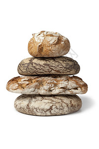 白种背景的传统德国面包种类繁多图片