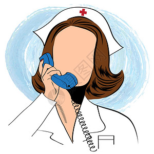 熊猫医生美丽友好自信的护士通过电话矢量插图交谈插画