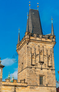 高哥特古城桥塔查尔斯在捷克布拉格最小区一侧图片