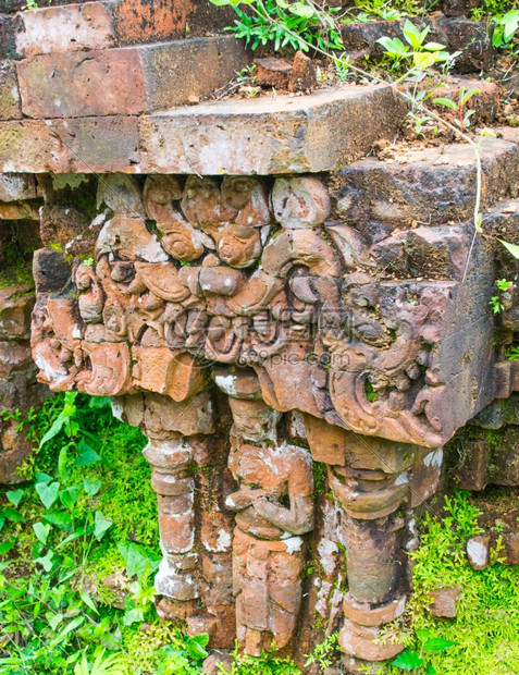 救济越南MySon的印度教寺庙科文组织世界遗产迹图片