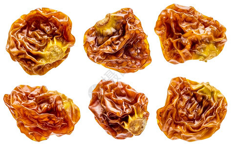 来自秘鲁的金莓超级果子一组由6个干莓成带剪片路的分离干莓图片
