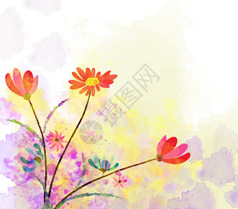 水彩花背景图片