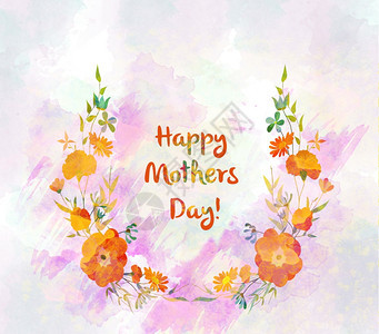 花环为母亲们的一天用可爱真花朵和叶子做母亲们的花圈图片