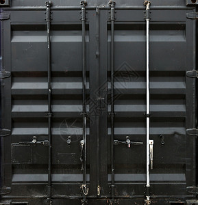 集装箱的黑色金属门图片素材