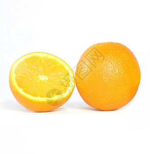 白色上隔离的新鲜橙色图片