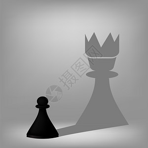 在灰色背景上与影子女王隔绝的黑色大awaw图片