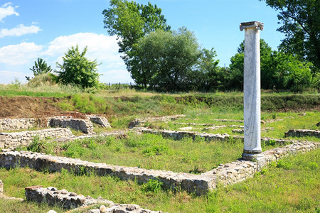 希腊迪翁古老的废墟图片