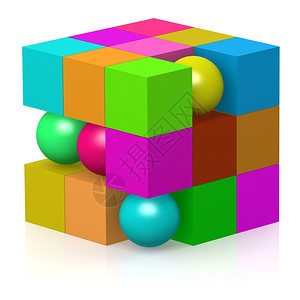 颜色立方体和球图片