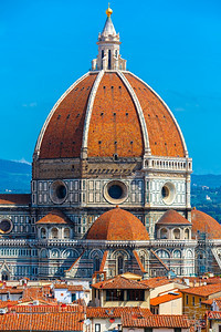 DuomoSantaMariaDelFiore早上从意大利托斯卡纳佛罗伦萨的PalazzoVecchioPalazzoVecch图片