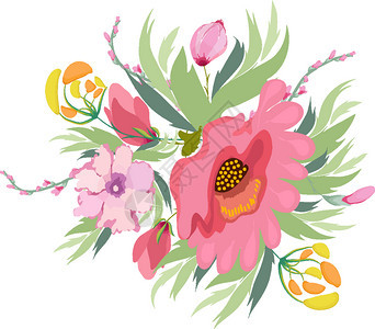手绘水彩风格花卉鲜花元素背景图片
