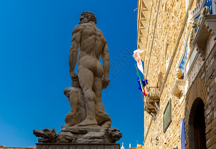 白雕塑赫拉克勒斯和卡库由巴西奥班迪内利拍摄在佛罗伦萨的图片